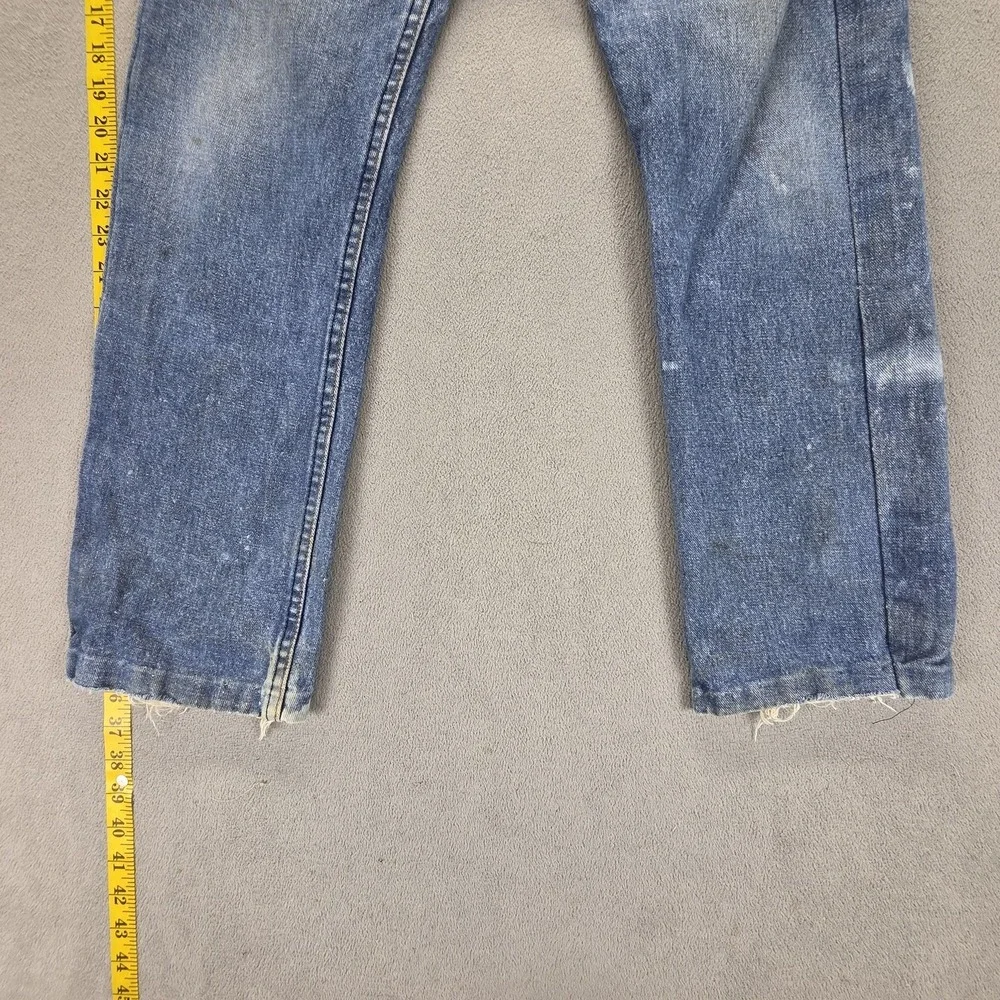 Vintage Levis 501 Jeans Mens Blue Button Fly Made in USA Altered Hem Fits 30x28